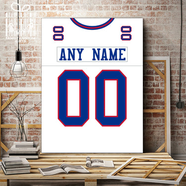 New York Jersey Custom Canvas Print Wall Art for Boy Girl Men Women Football Personalized Canvas Art